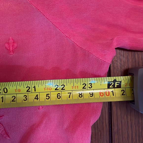 KARYN SEO BOHO EMBROIDERED Top. XL. Sheer. Scalloped edges.  Flowy. Red - Picture 8 of 9